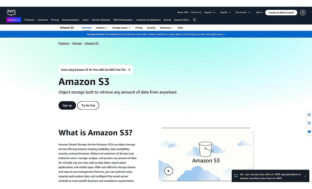 Amazon S3 screenshot