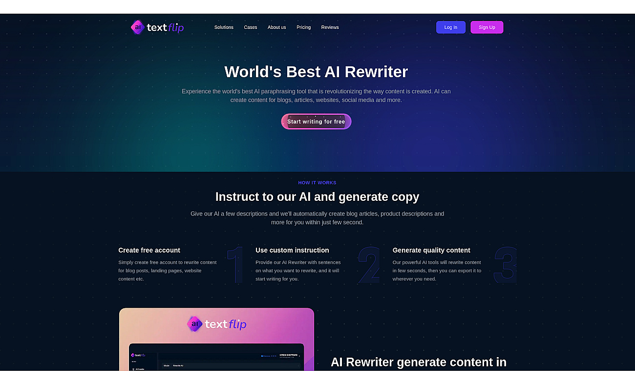 Textflip ai screenshot