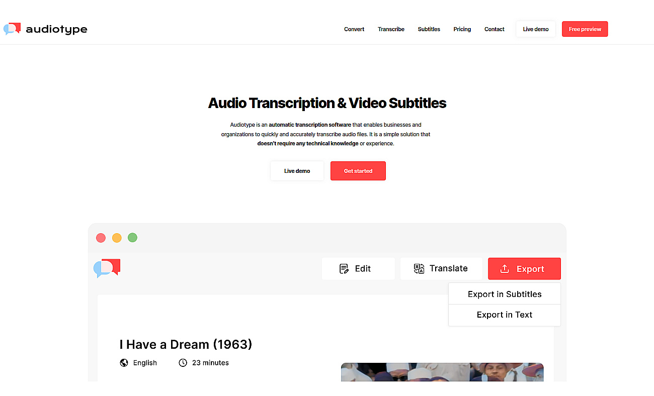 Audiotype screenshot
