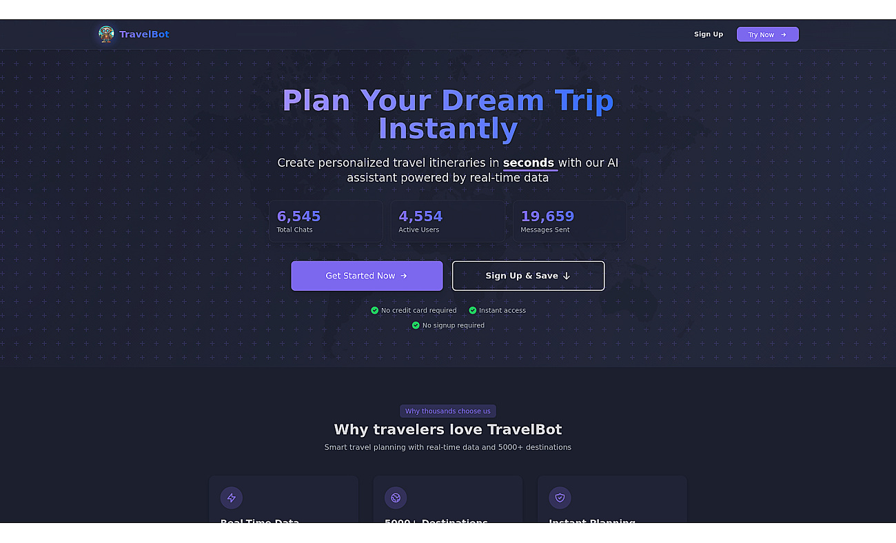 TravelBot screenshot