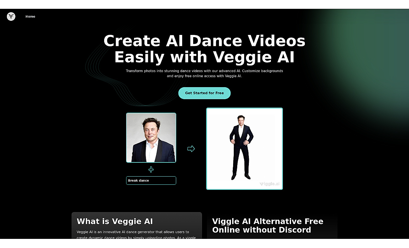 VeggieAI.dance screenshot