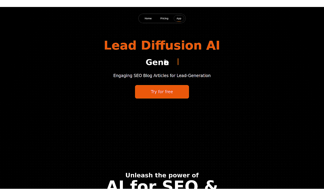 Lead diffusion ai screenshot