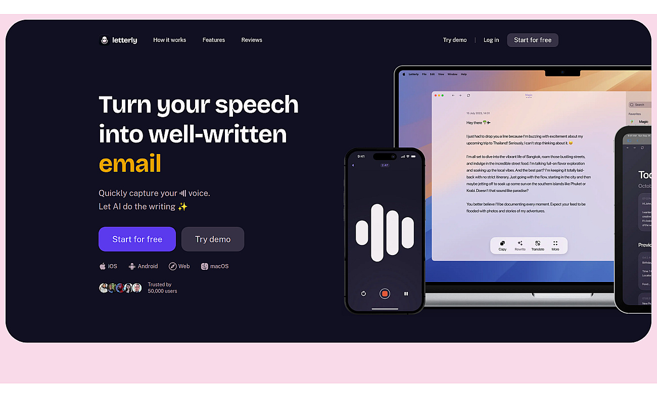 Letterly.app screenshot