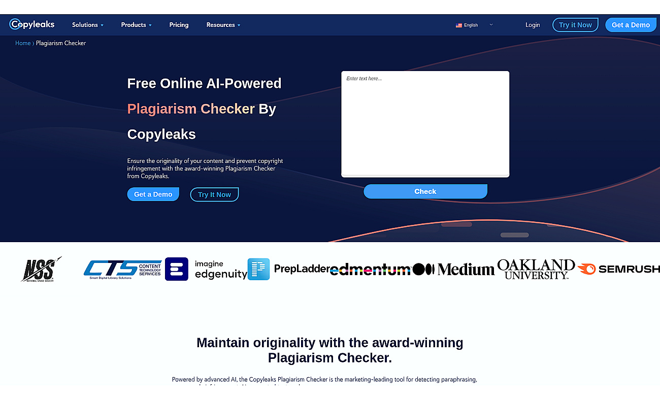 Copyleaks - Plagiarism detector screenshot