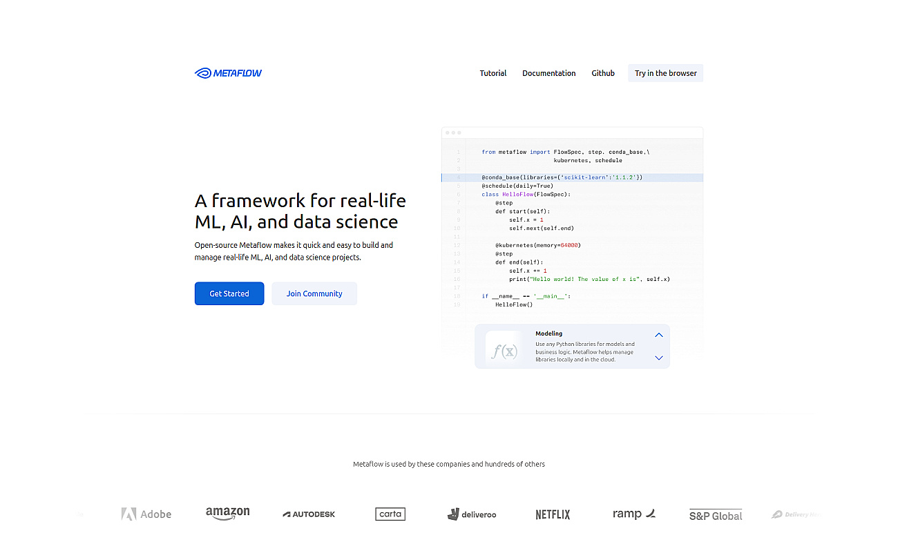 Metaflow screenshot
