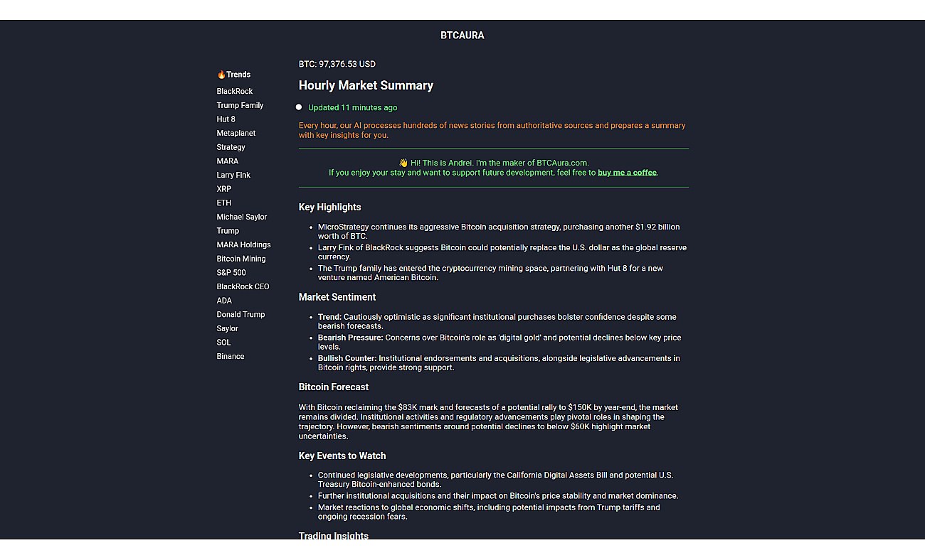 BTCAura screenshot