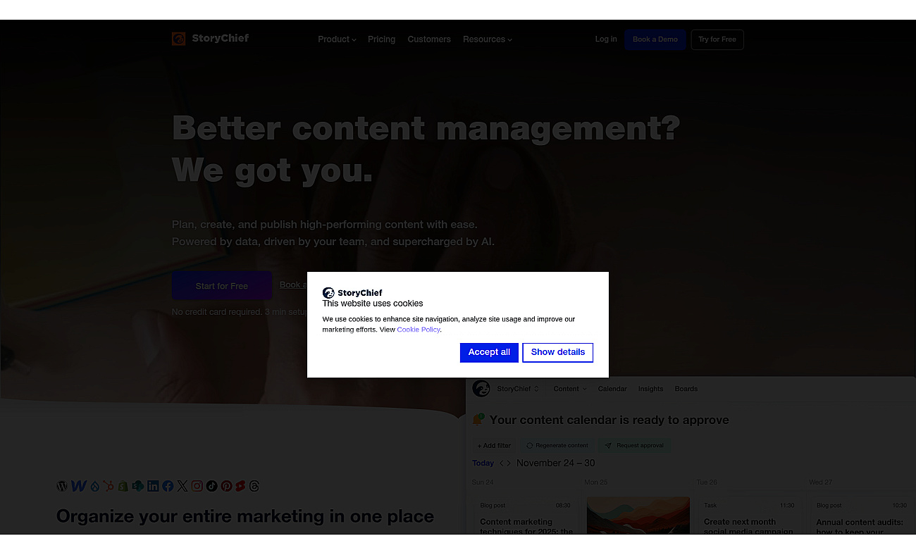 StoryChief screenshot