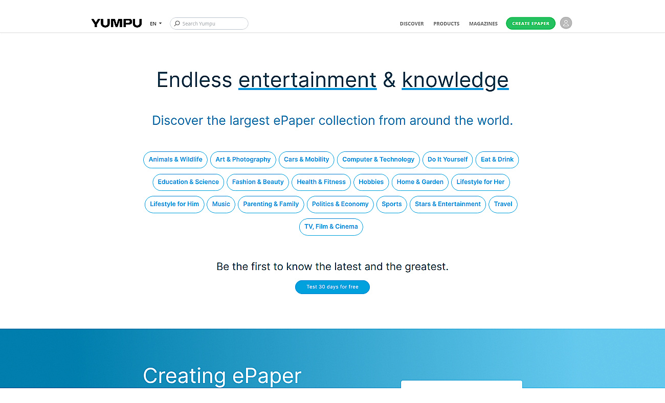 Yumpu screenshot