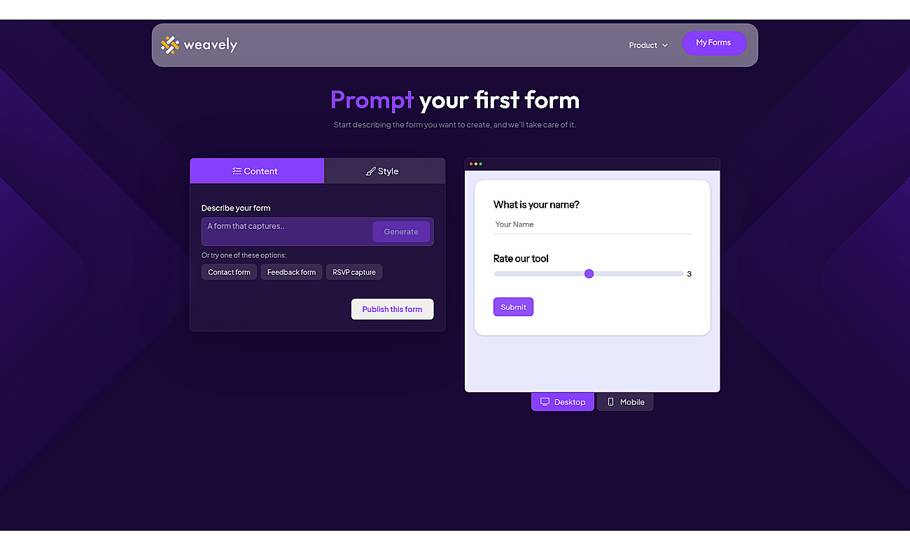 Weavely screenshot