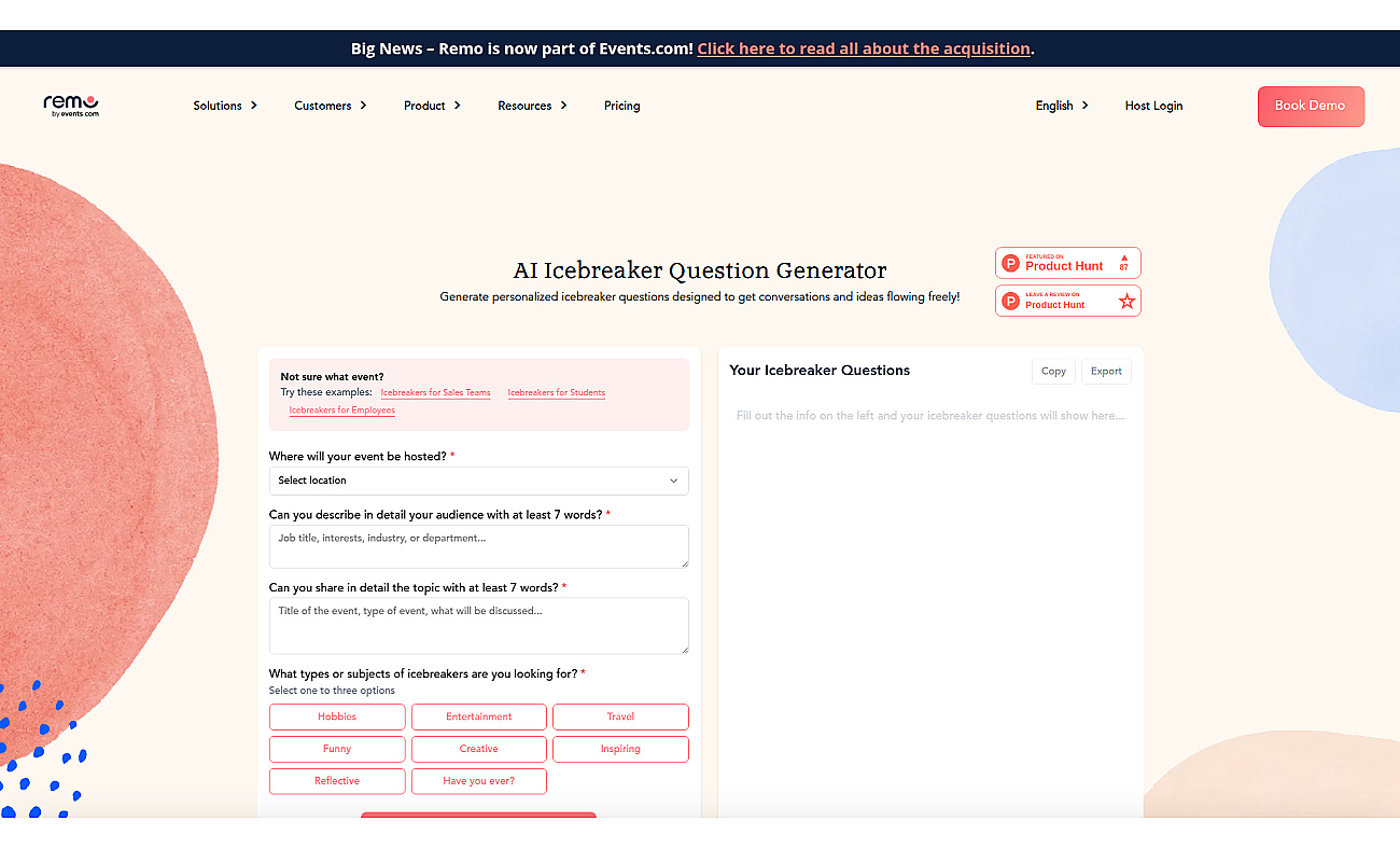 Icebreaker Question Generator screenshot