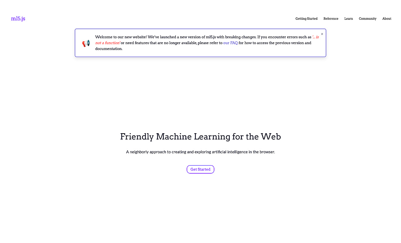 ML5.js screenshot