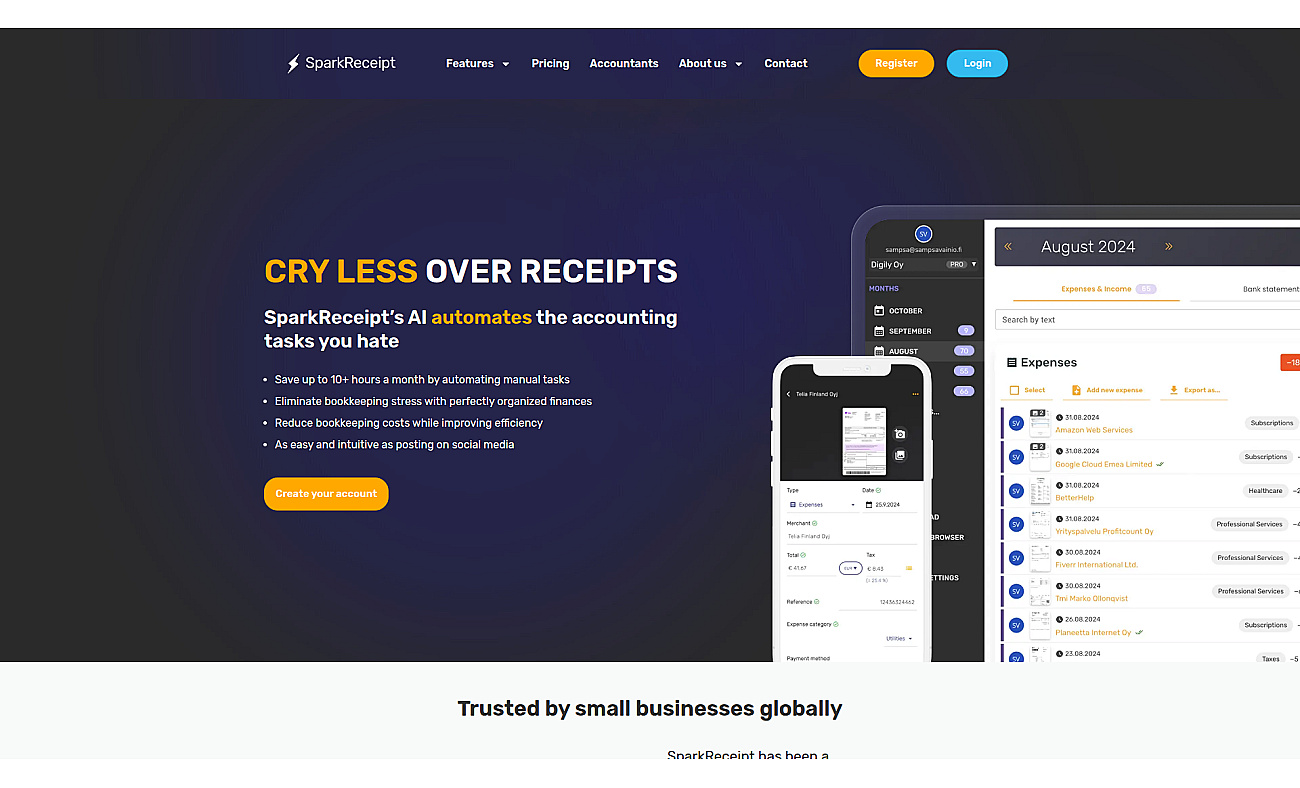 SparkReceipt screenshot