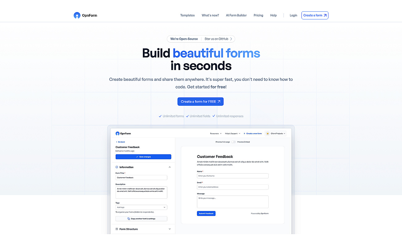 OpnForm screenshot
