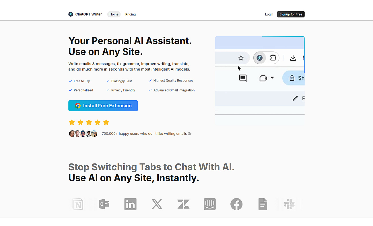 ChatGPT Writer screenshot