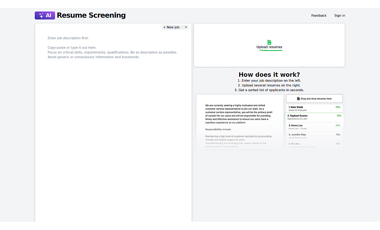 Resume Screening AI screenshot