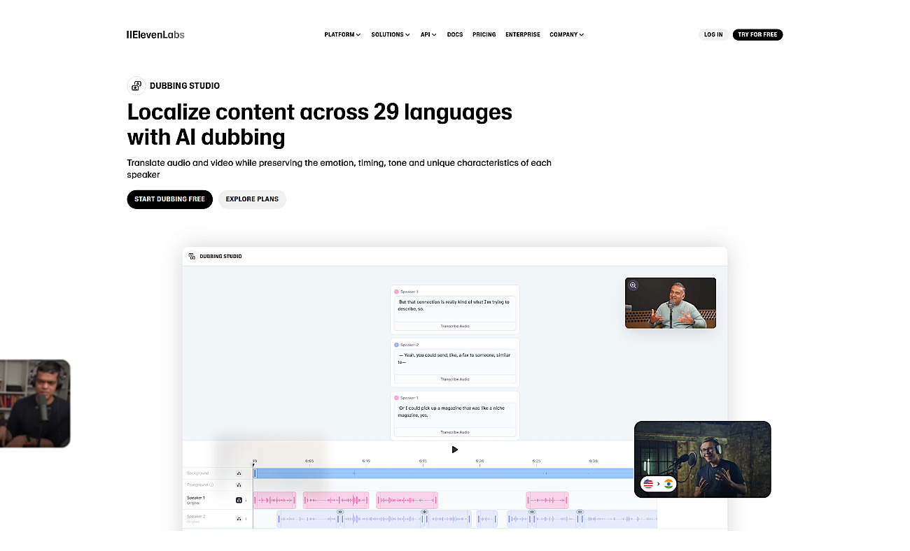 ElevenLabs Dubbing screenshot