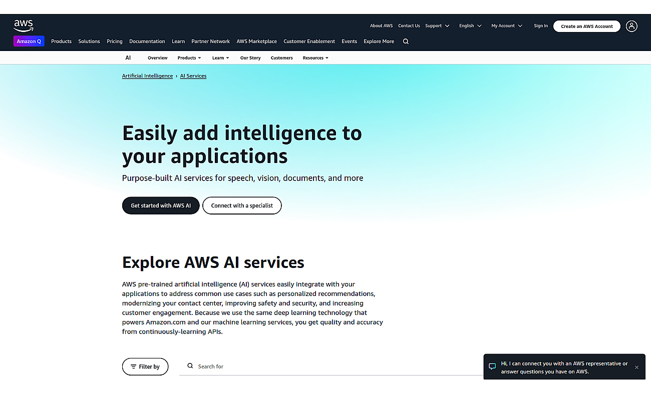 AWS AI Services screenshot