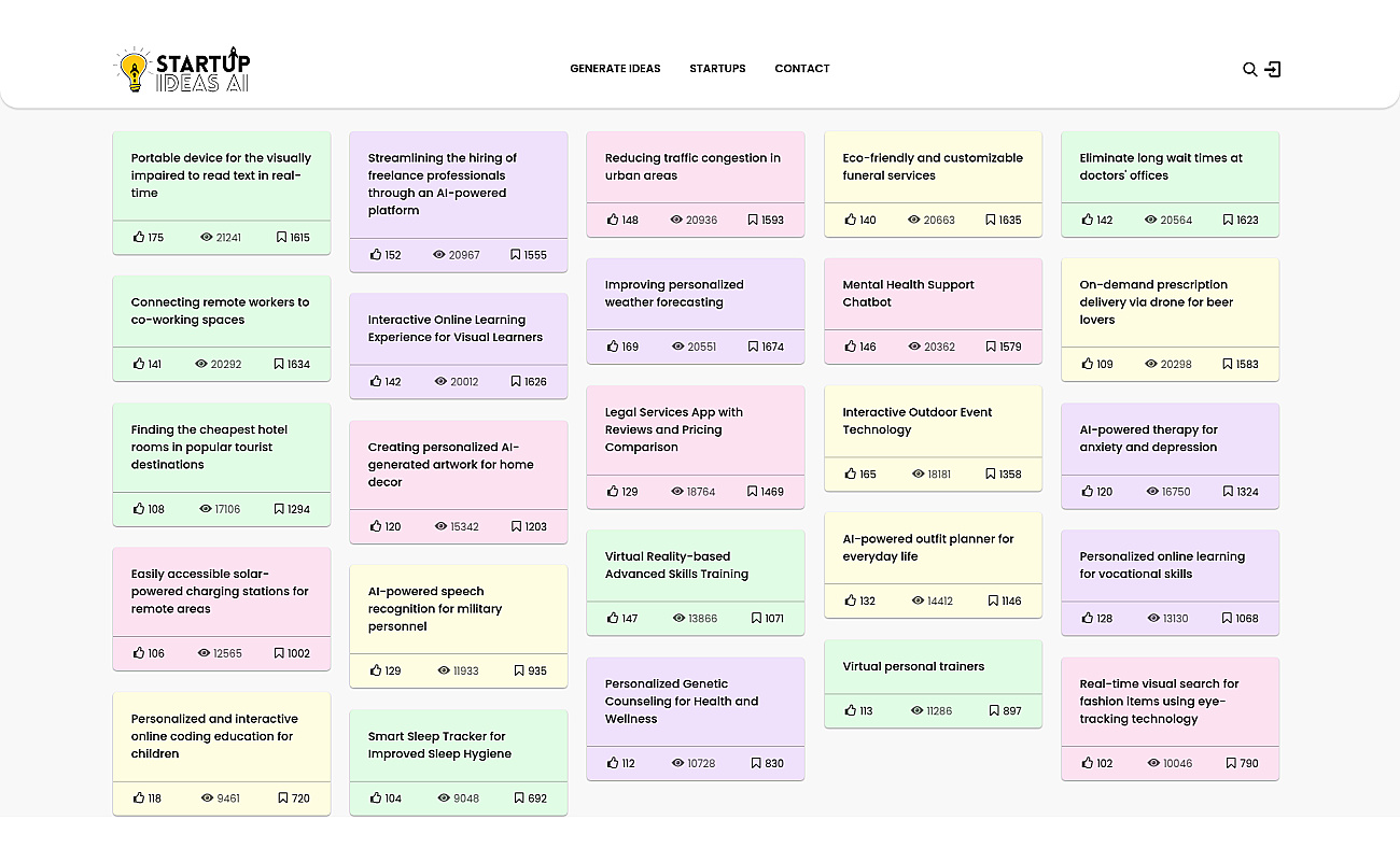 Startup Ideas AI screenshot
