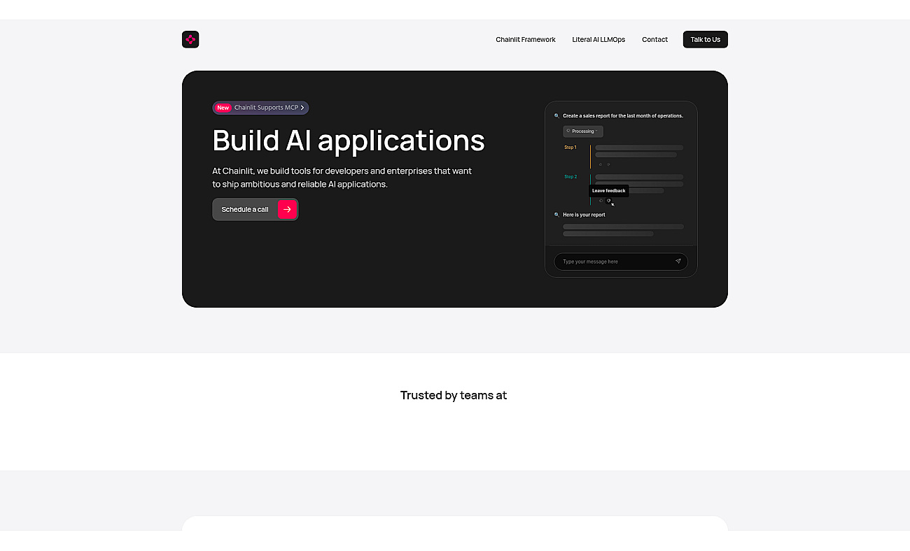 Chainlit.io screenshot