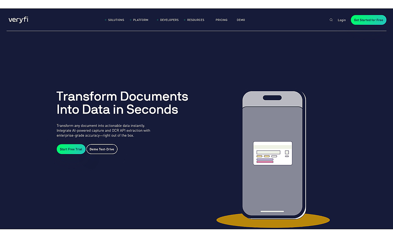 Veryfi.com screenshot