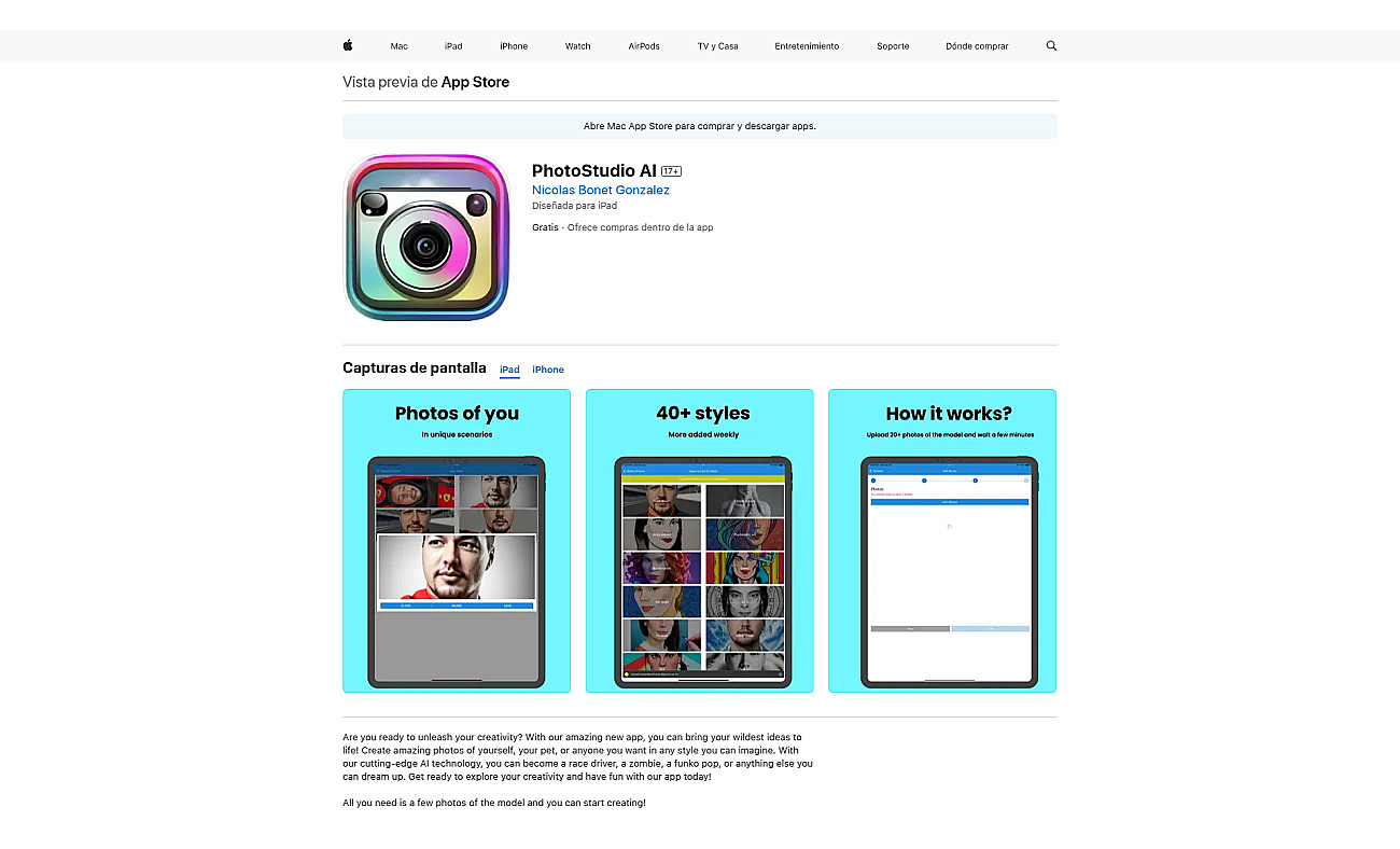 Photostudio AI screenshot