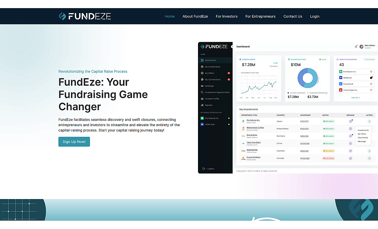 Fundeze.io screenshot