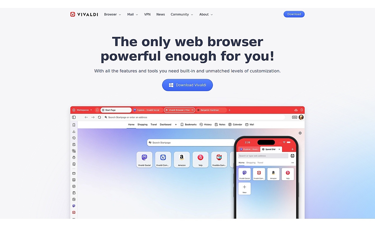Vivaldi screenshot