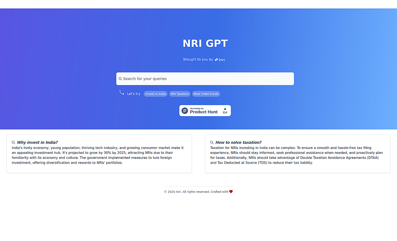 NRI GPT screenshot