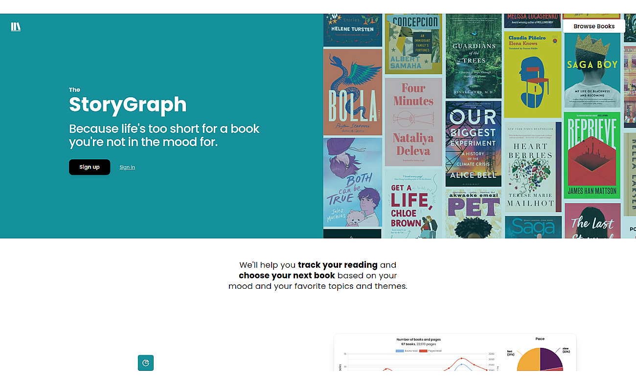 The StoryGraph screenshot