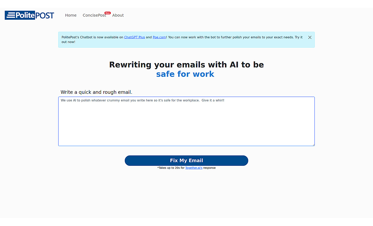 PolitePost screenshot