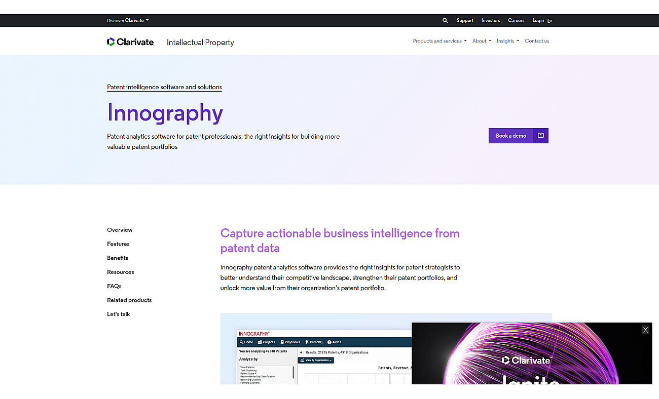 Innography screenshot