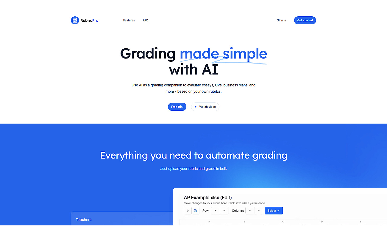 rubricpro.ai screenshot