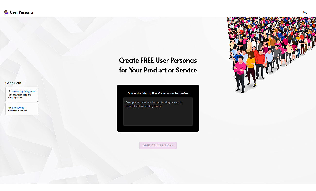Userpersona screenshot