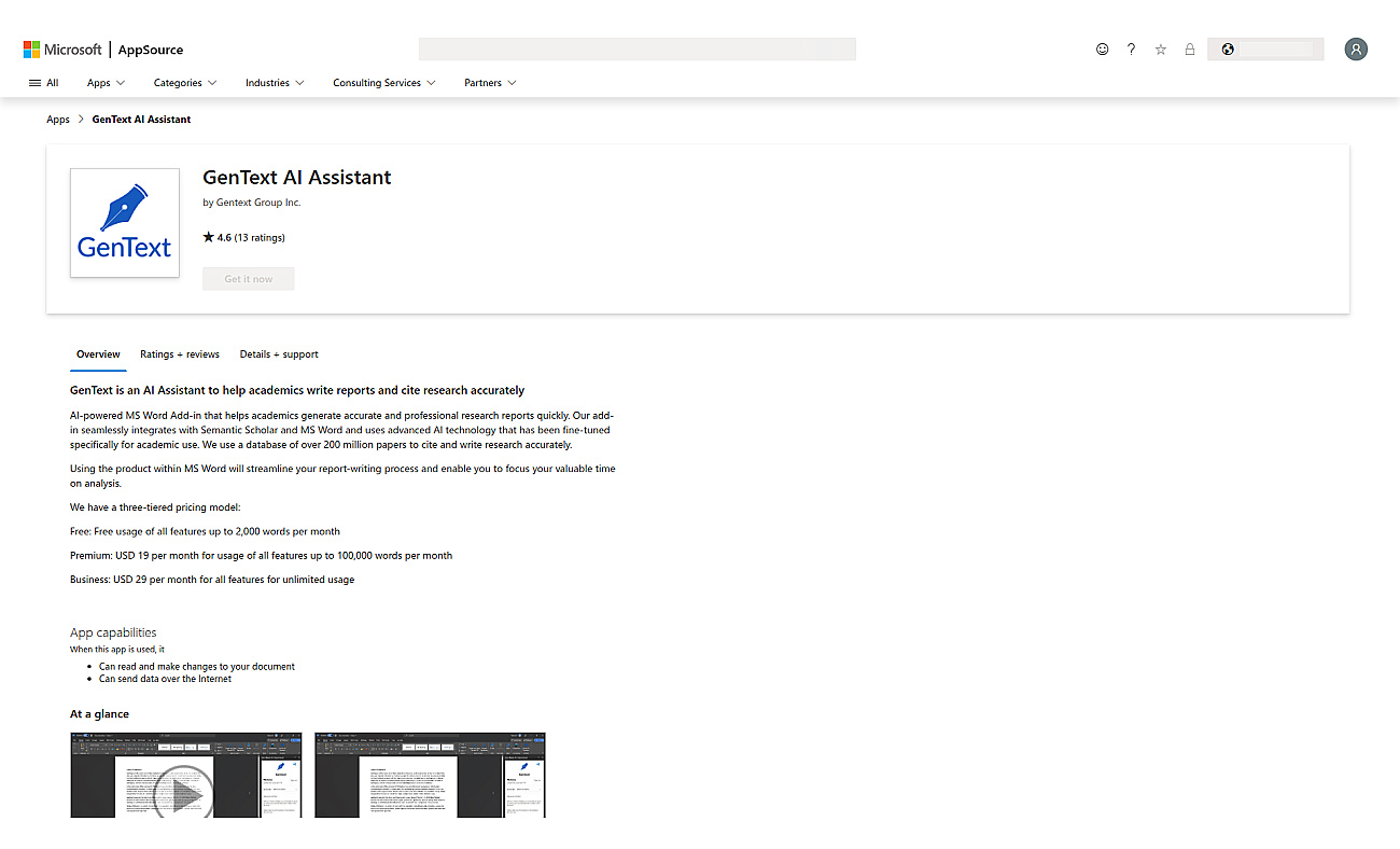 GenText AI Assistant screenshot