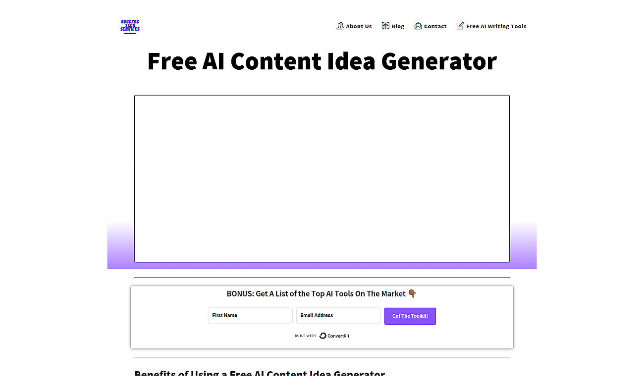 Free AI Content Idea Generator screenshot