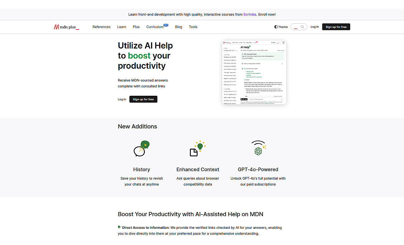 MDN Plus screenshot