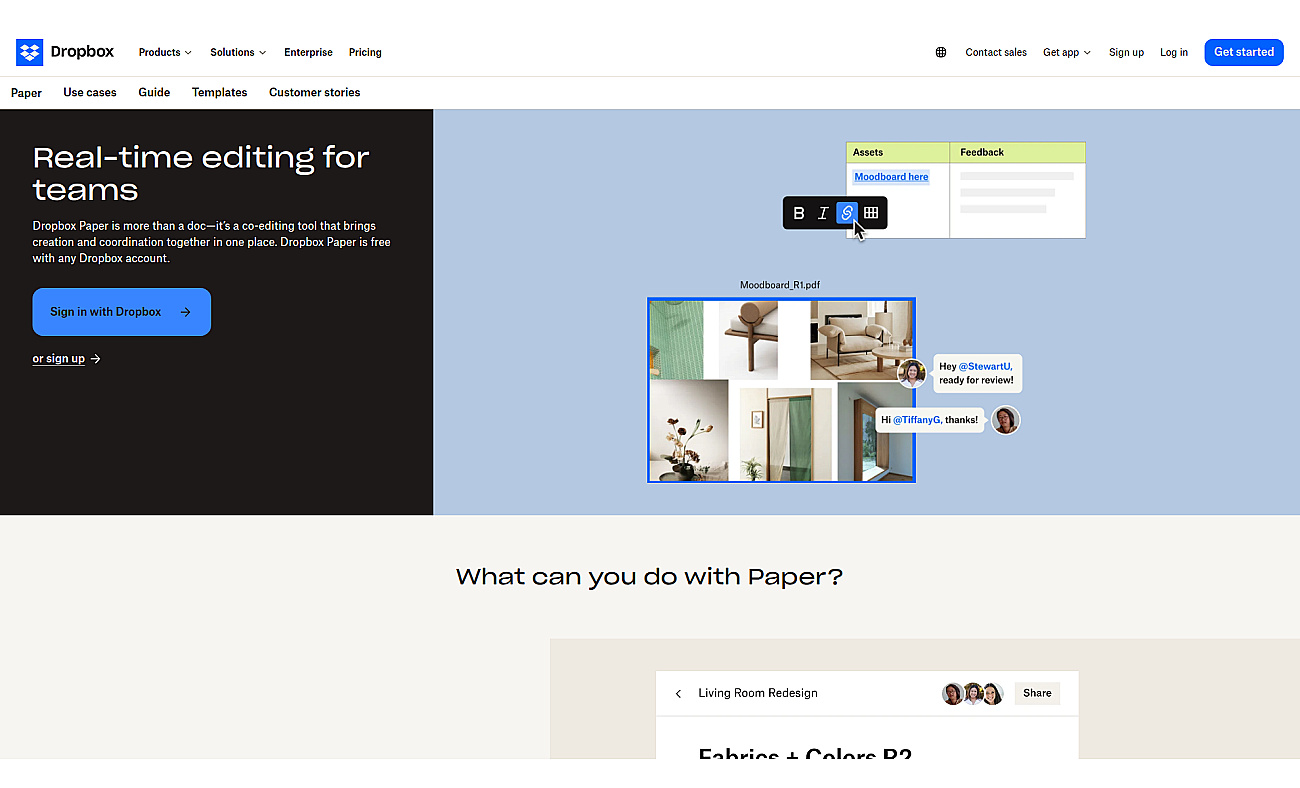 Dropbox Paper screenshot