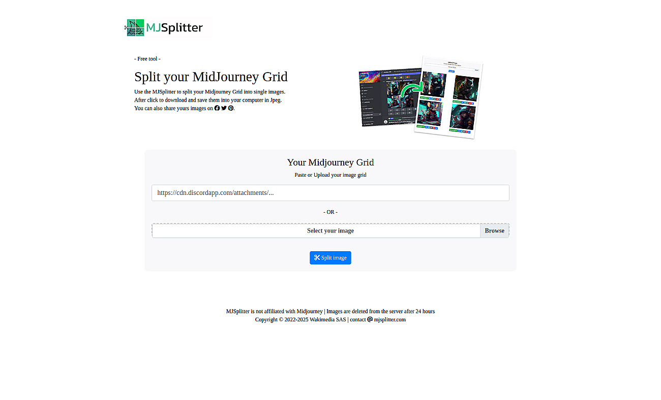 Midjourney Grid Splitter screenshot