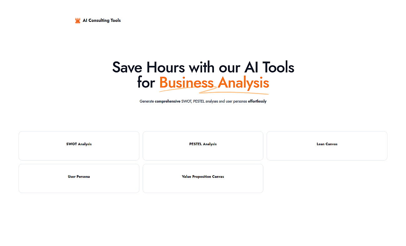 AI Consulting Tools screenshot