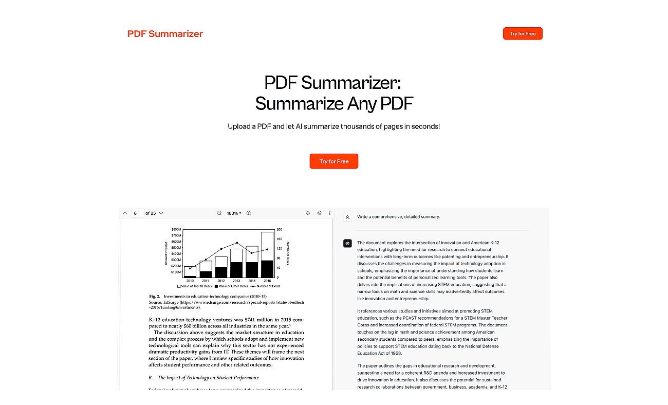 PDF Summarizer screenshot