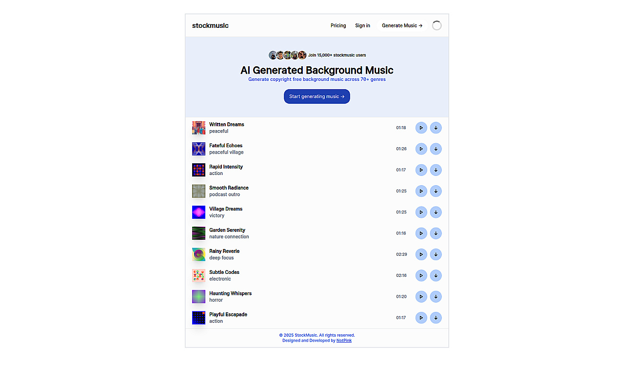 StockMusic screenshot