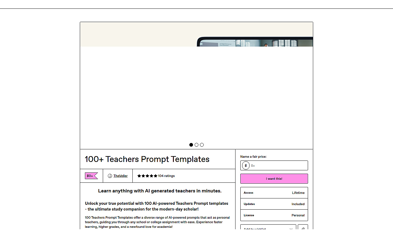 100+ Teachers Prompt Templates screenshot