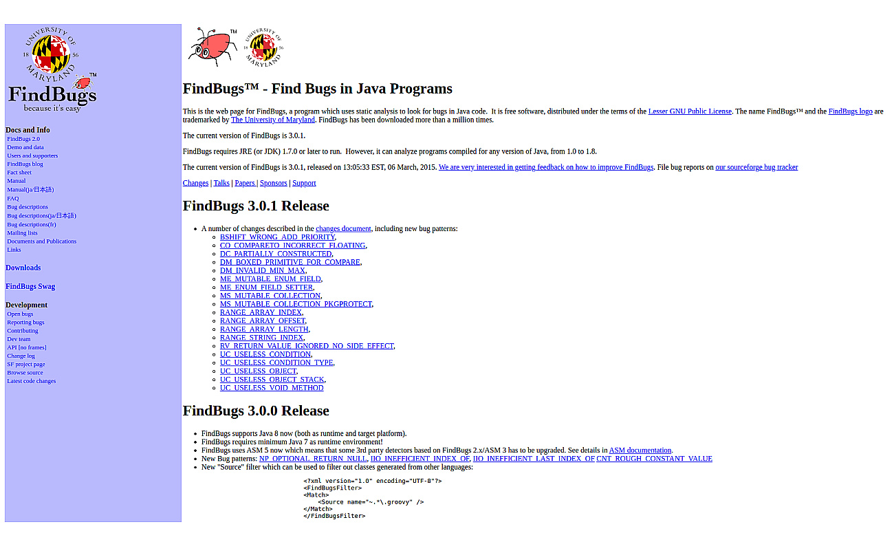 FindBugs screenshot