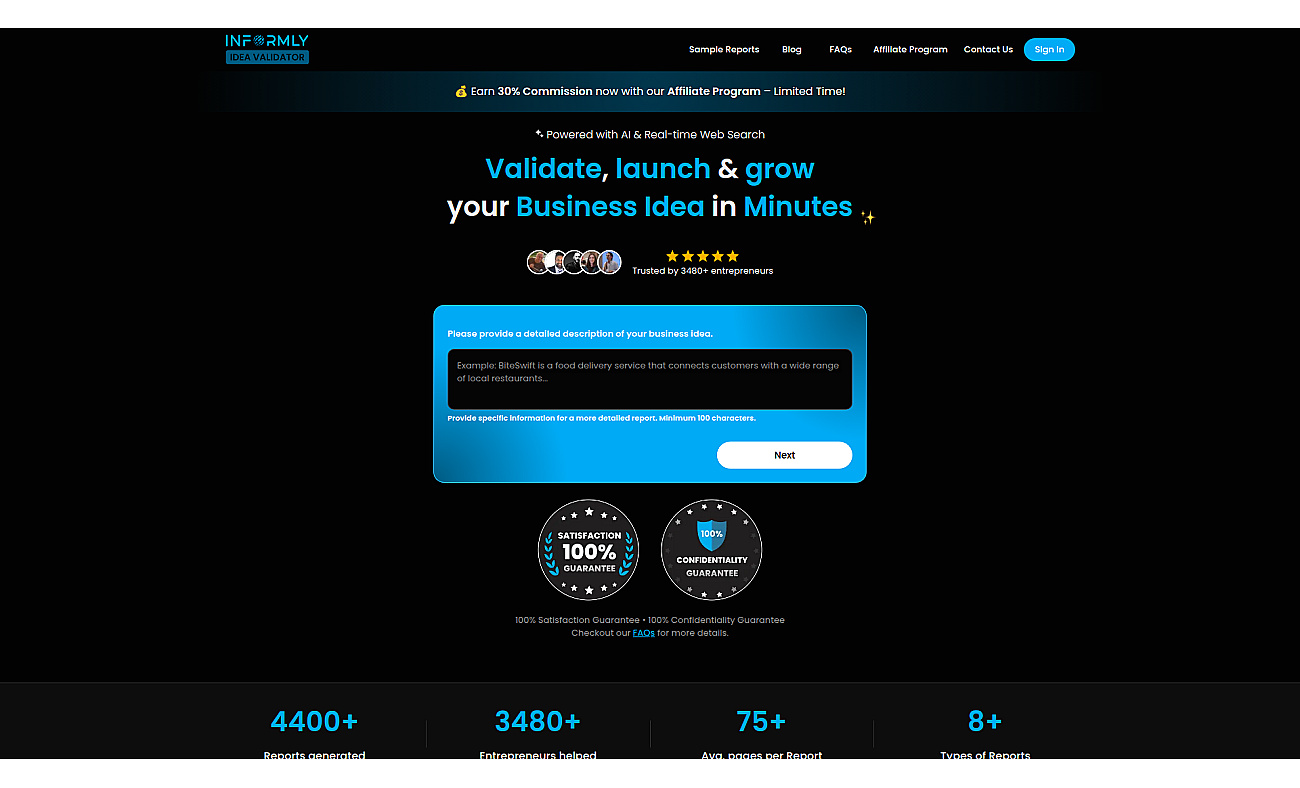 Informly Idea Validator screenshot