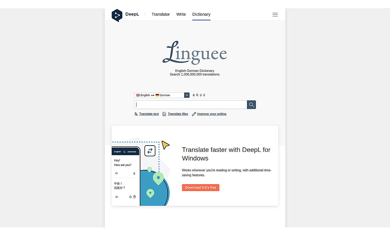 Linguee screenshot