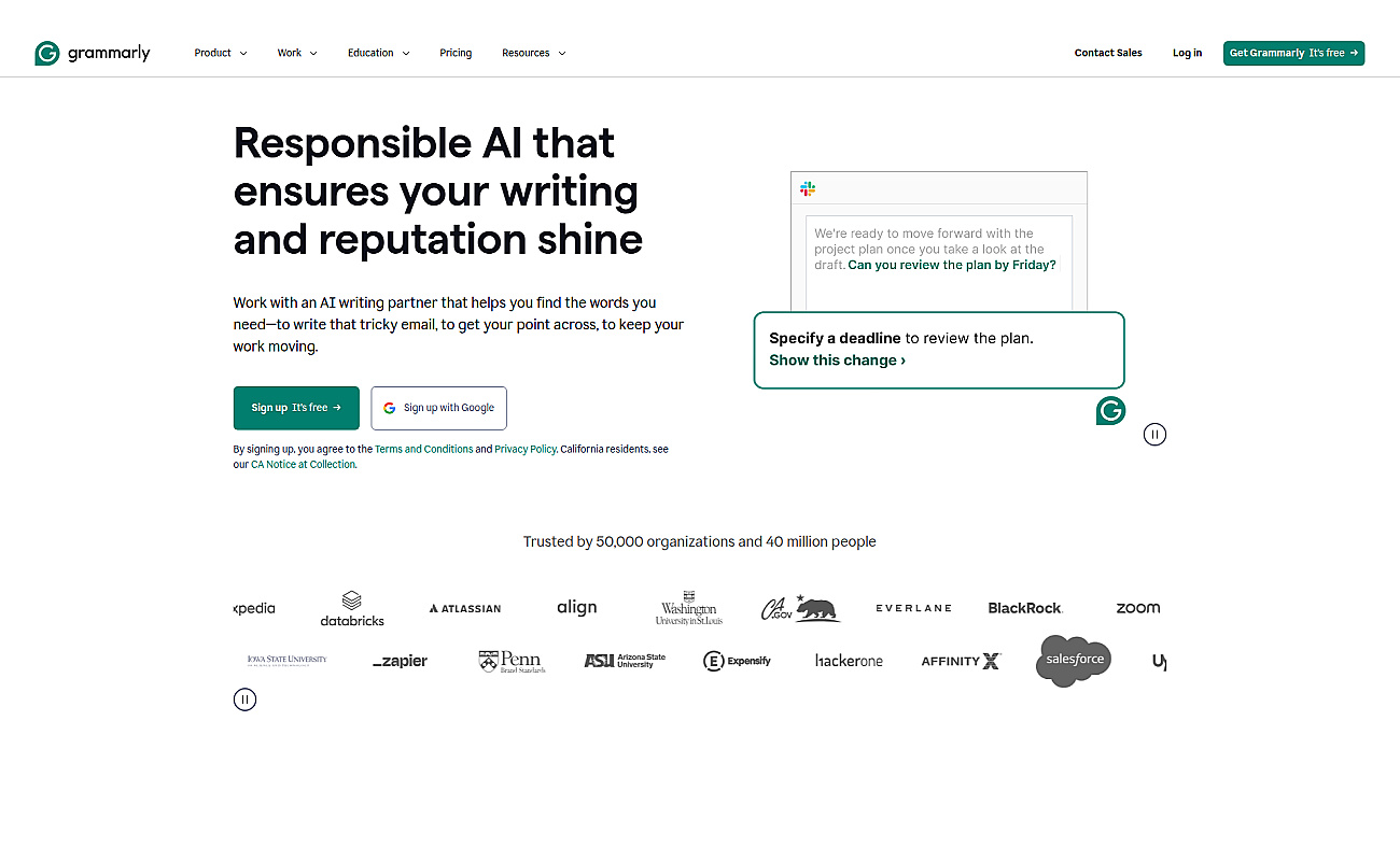 Grammarly AI screenshot