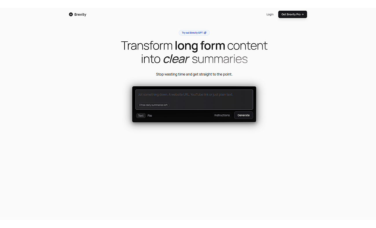 Brevity screenshot