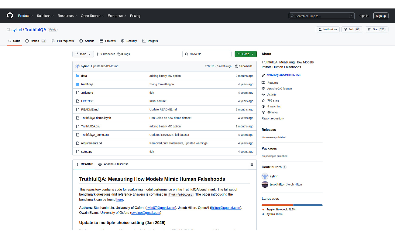 TruthfulQA screenshot