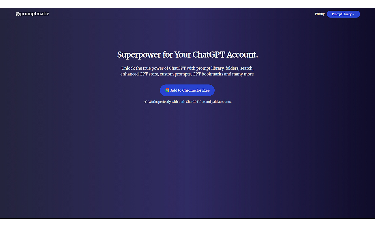 Promptmatic for chatgpt screenshot