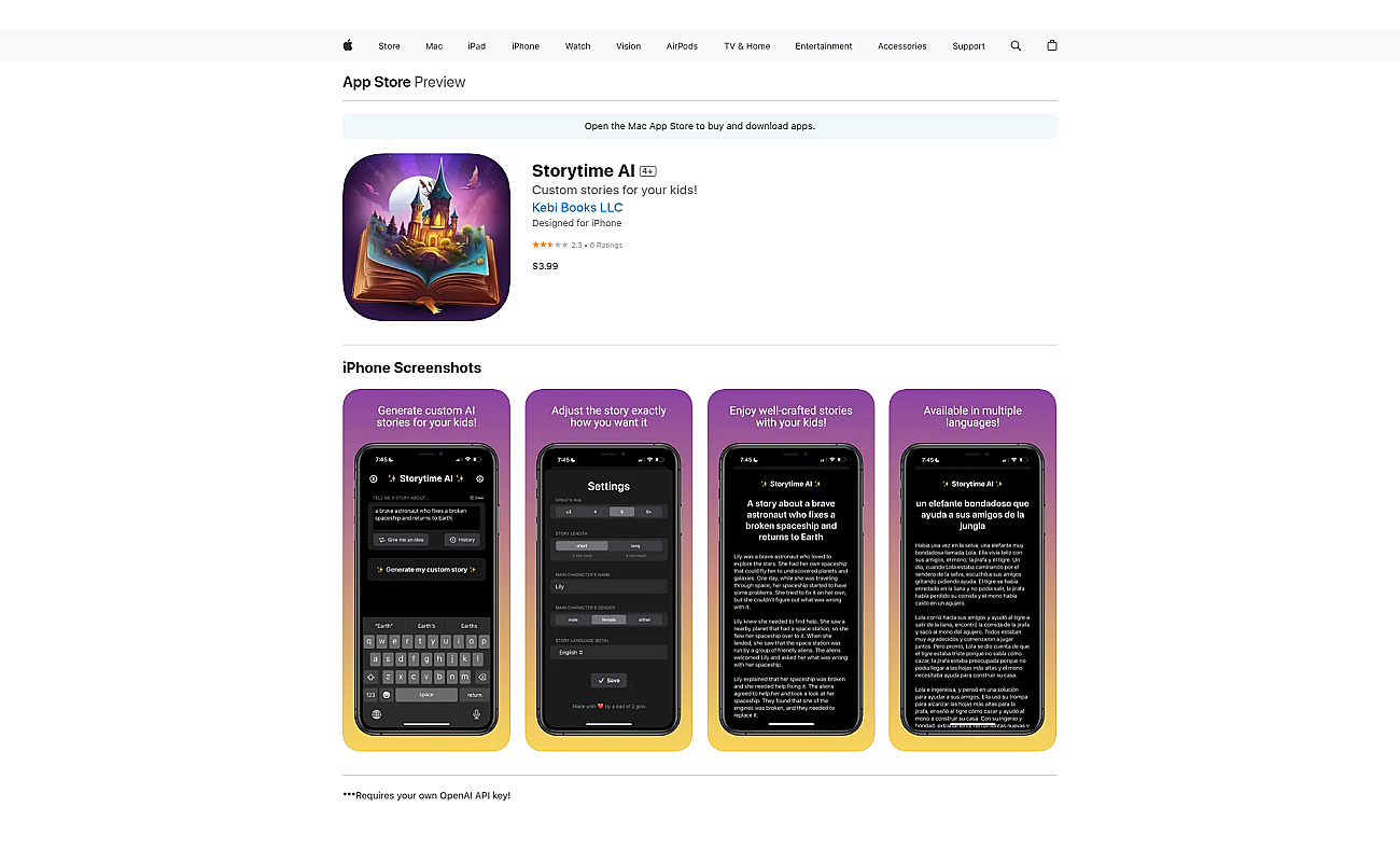 Storytime AI screenshot
